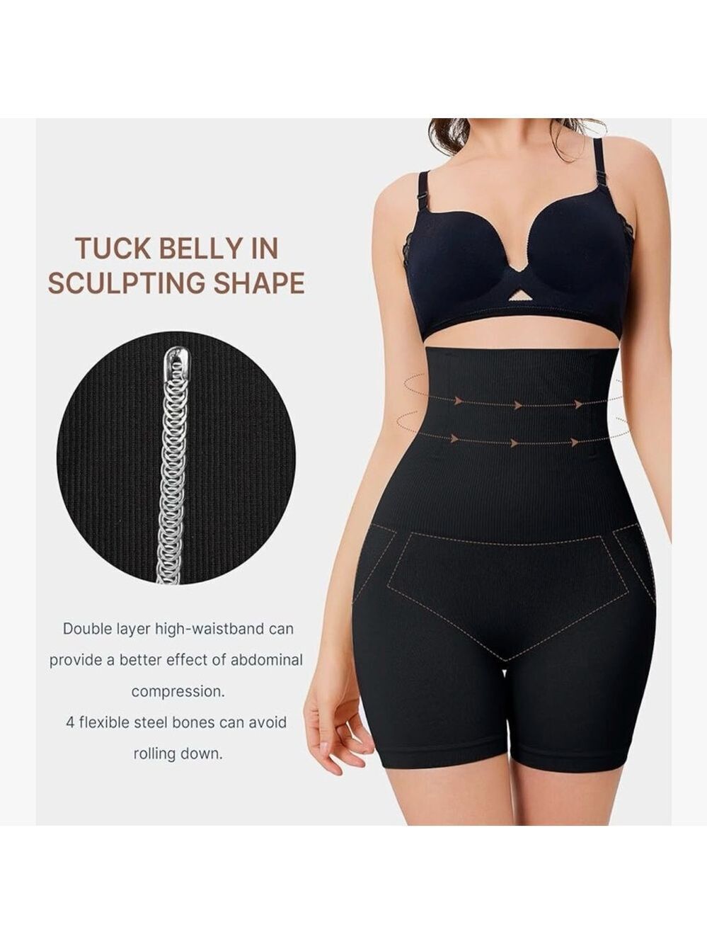Ursexyly High Waist Shapewear Shorts, Tummy Control, Butt Lifting, Body Shaper